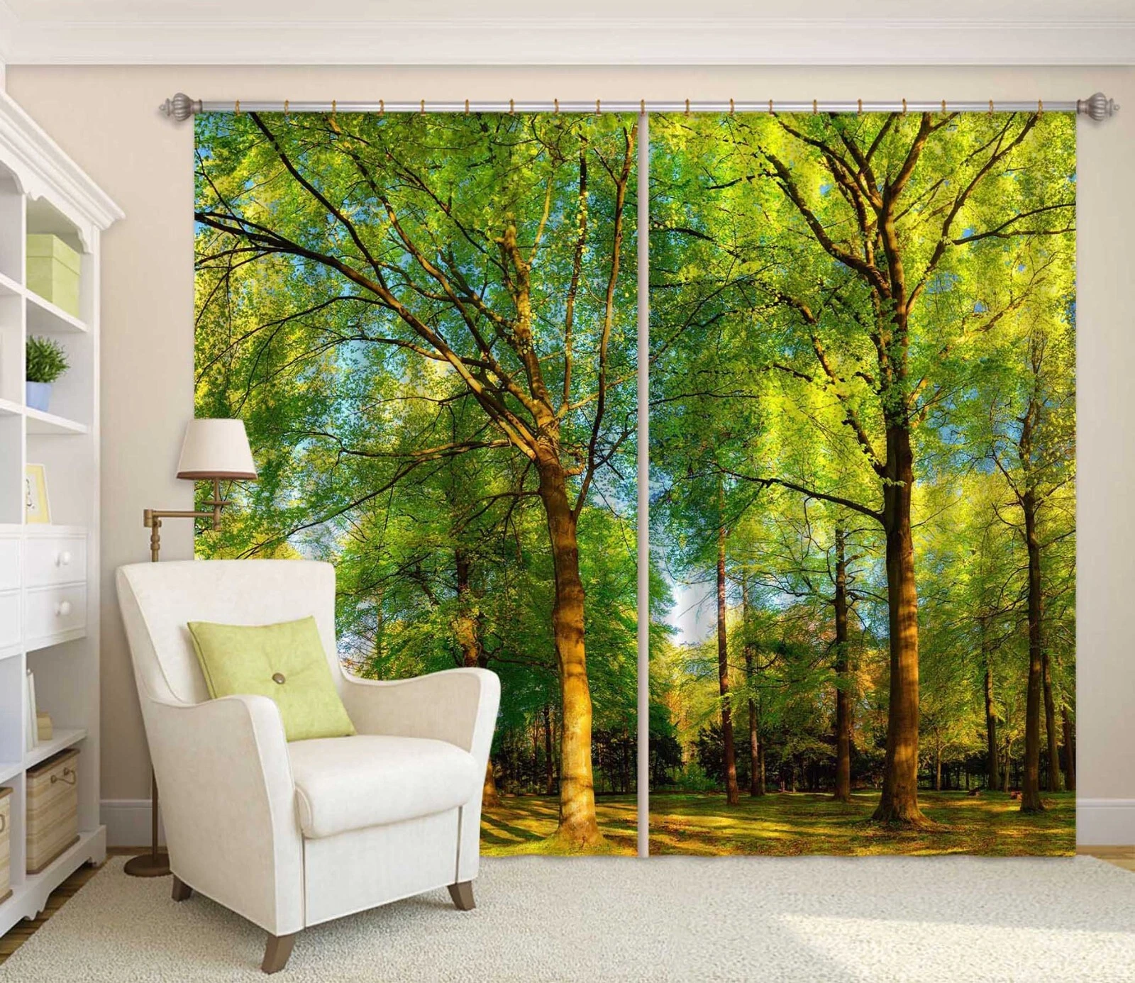 3D Sunshine Forest ZHUC5183 Photo Curtain Window Blockout Fabric Vera 2023