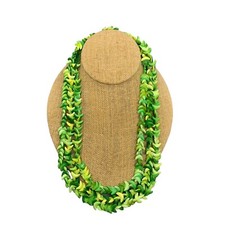 Vintage Tagua Nut 3 Strand Necklace Green/Yellow Made in Japan Boho Tropical