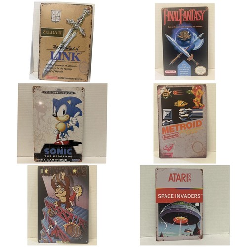 Lot Of 6 Video Game Posters Game Room Decor 6 RANDOM Posters Tin Sign Man-cave - Picture 7 of 7