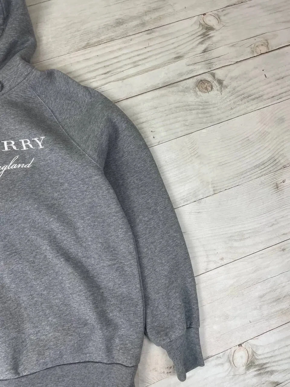 Burberry London England Felpa con Cappuccio Grande Logo Lusso Uomo Taglia S Grigio