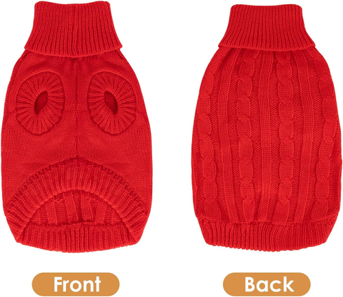 Medium Small Dog Sweater, Classic Knitted Dog Jumper Pet Cat Warm Sweatshirt Tur - Picture 4 of 12