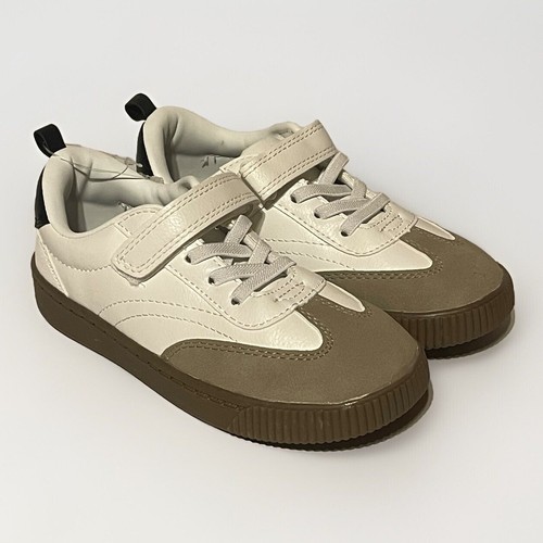 CARTER'S UNISEX BOY/GIRL WHITE LEATHER EASY ON/OFF SNEAKERS SHOES SIZE 12
