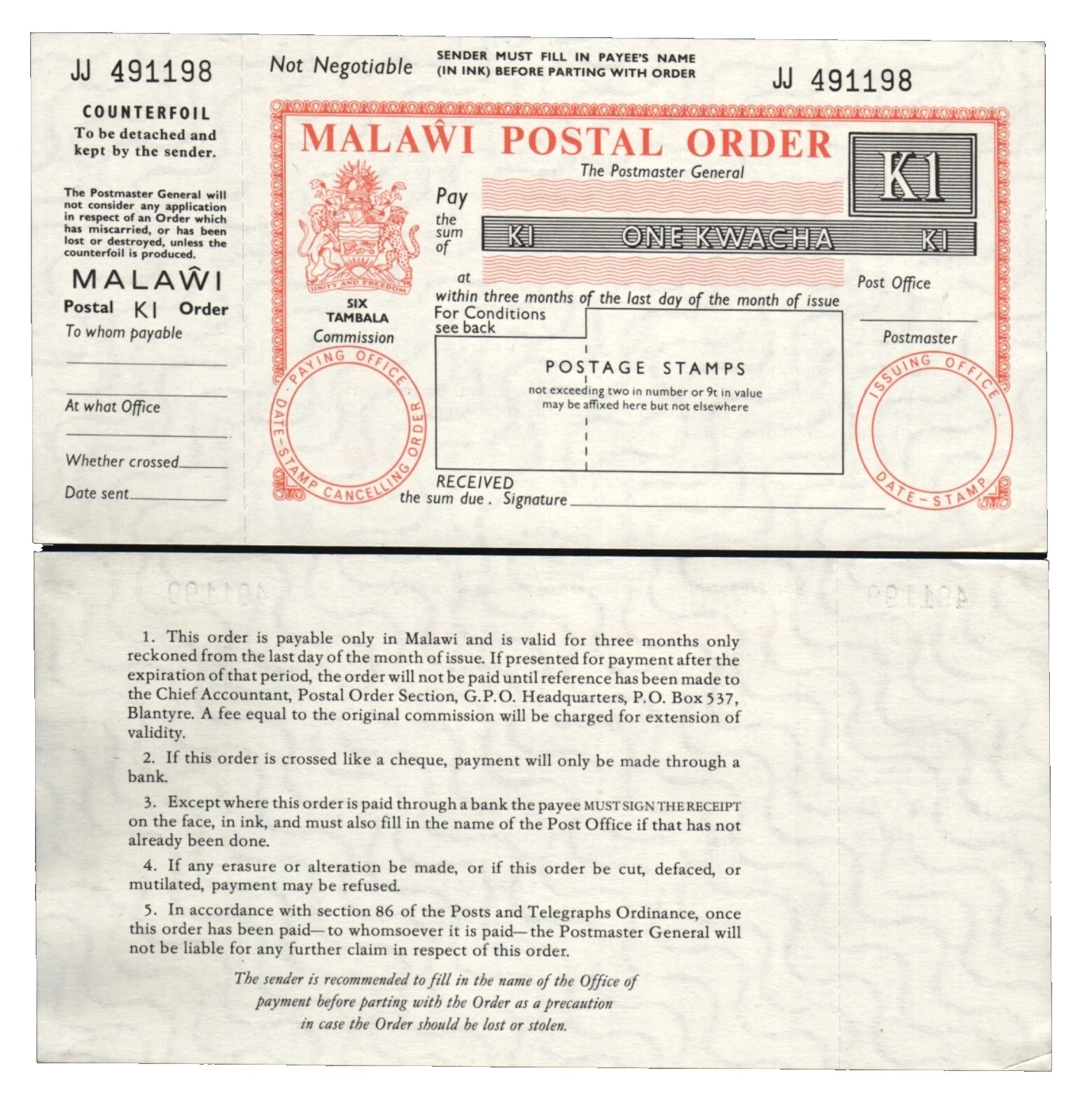 Postal History Malawian Stamps (1964-Now)