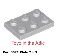 Lego 2x 3021 Light Bluish Gray Plate 2 x 3 10497