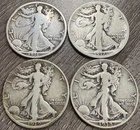 KEY DATES 1916-1938 PDS Walking Liberty Half Dollars 50C, 4 Coins Total, Circ