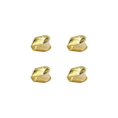 YAFIYGI 4 Pieces Gold Plated Tooth Cap- Hip Hop Teeth Large, 