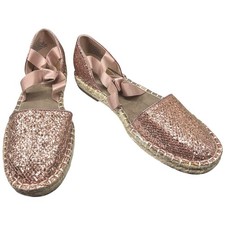 Kenneth Cole Reaction Luna Oro Rosa Brillo Alpargata Plana DOrsay 9 Med