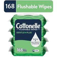 Flushable Wet Wipes Gentle Skin Cleaning Moisturizing Wipes 4 Pack Flip Top