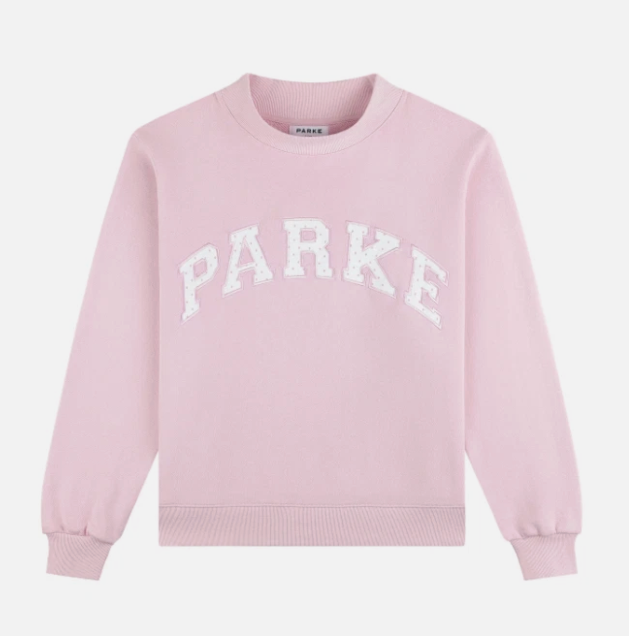 Parke Sprinkle Denim Polka Dot Letter Varsity Mockneck L/XL