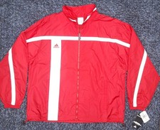 NWT Vintage 2002 Adidas Stadium Windbreaker Jacket Red/White XL Deadstock