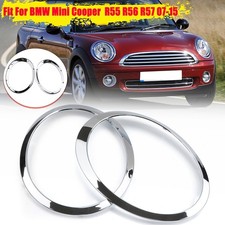2x Chrome Scheinwerfer Zierring f&uuml;r Mini&nbsp;Cooper&nbsp;R55 R56 R57 R58 R59&nbsp;bj. 2007-15