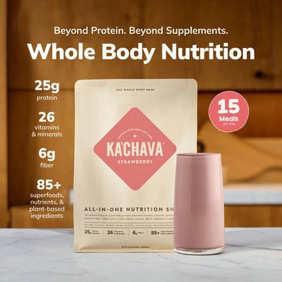 Ka'Chava Strawberry Premium Nutrition Shake 32.80 Oz Bag