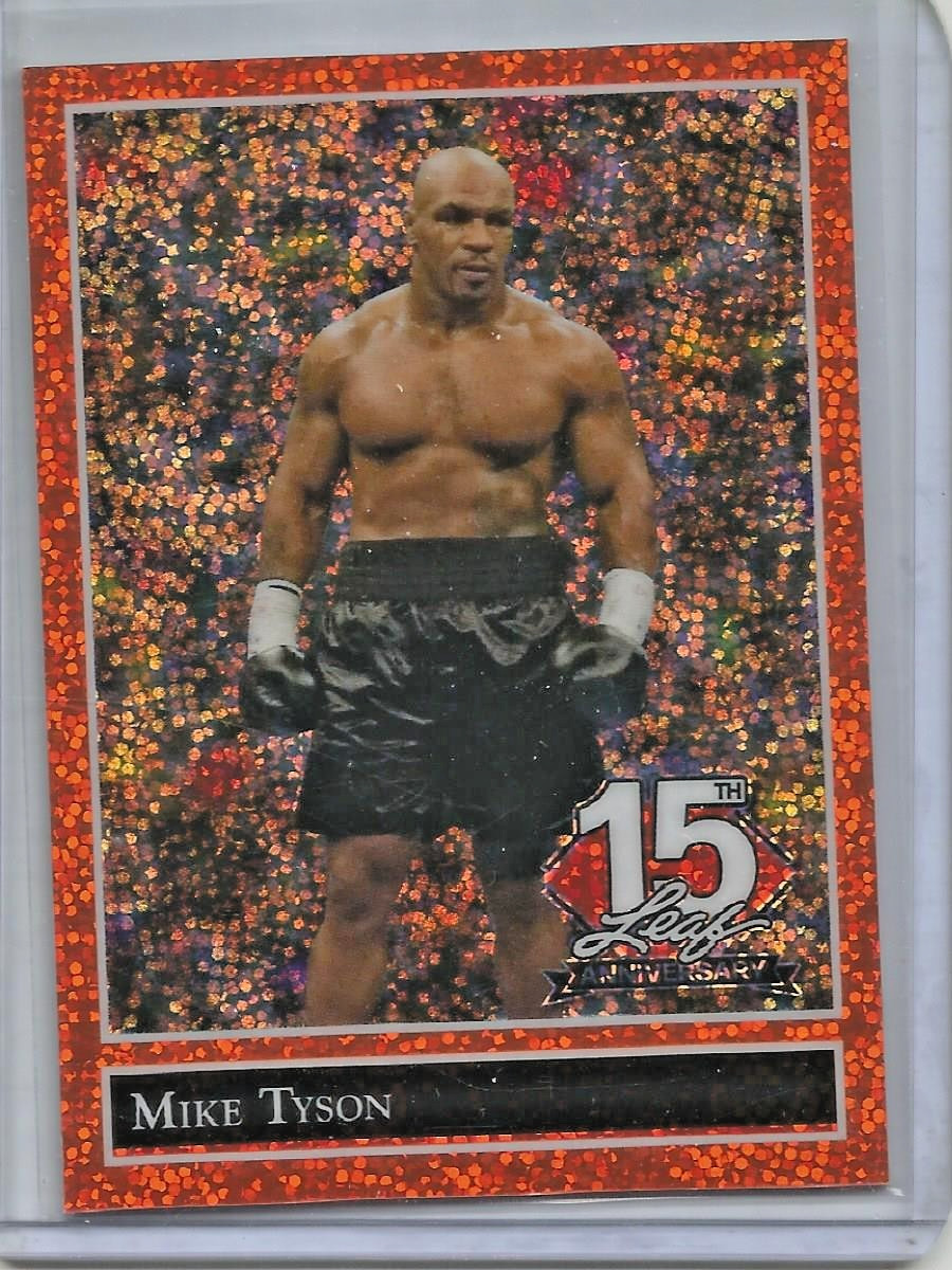 Mike Tyson 2025 Leaf NSCC 15th Anniversary Orange Speckle Prismatic #4/4