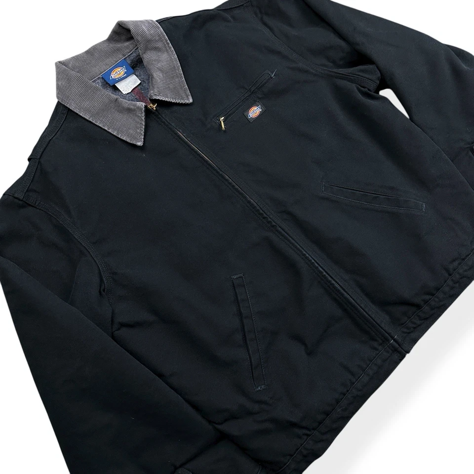 Dickies 夹克男式 XL 毛毯衬里工作服编舞外套灯芯绒领 758BK — 第 3/4 张图片