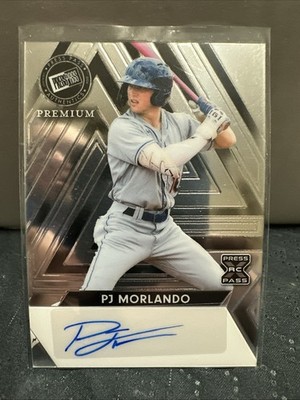 2024 Leaf Press Pass Premium PJ Morlando Silver Auto #/199 Miami Marlins