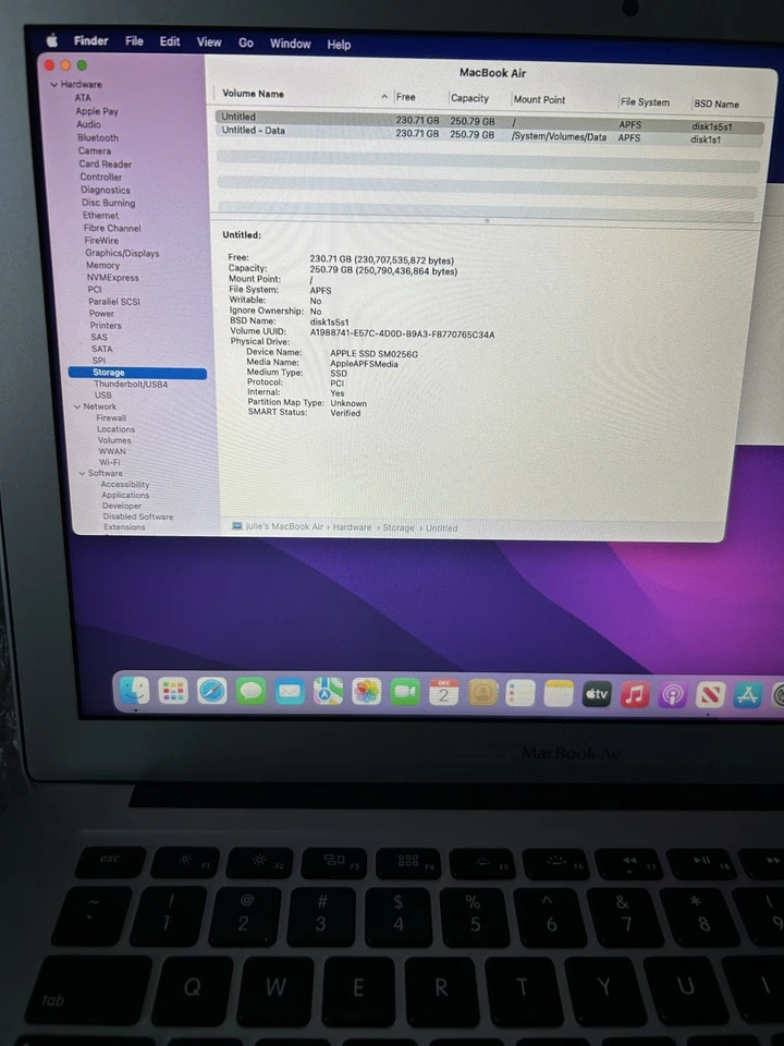 MacBook Air 13 inch Intel Core i5 1.8Ghz 2017 8GB RAM 256GB SSD  - Image 4 of 4