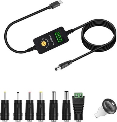 Universal USB C to DC Adapter, Barrel PD Trigger Cable, USB-C to DC 5V 9V 12V 15