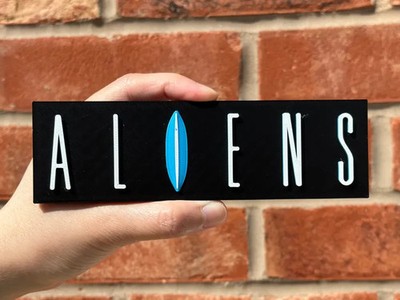 Aliens Movie Logo Sign Plaque Wall Art Decor 3D Printed Sci Fi Horror