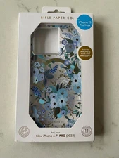Rifle Paper Co Clear Garden Party Blue Case for Apple iPhone 15 Pro Max (6.7")