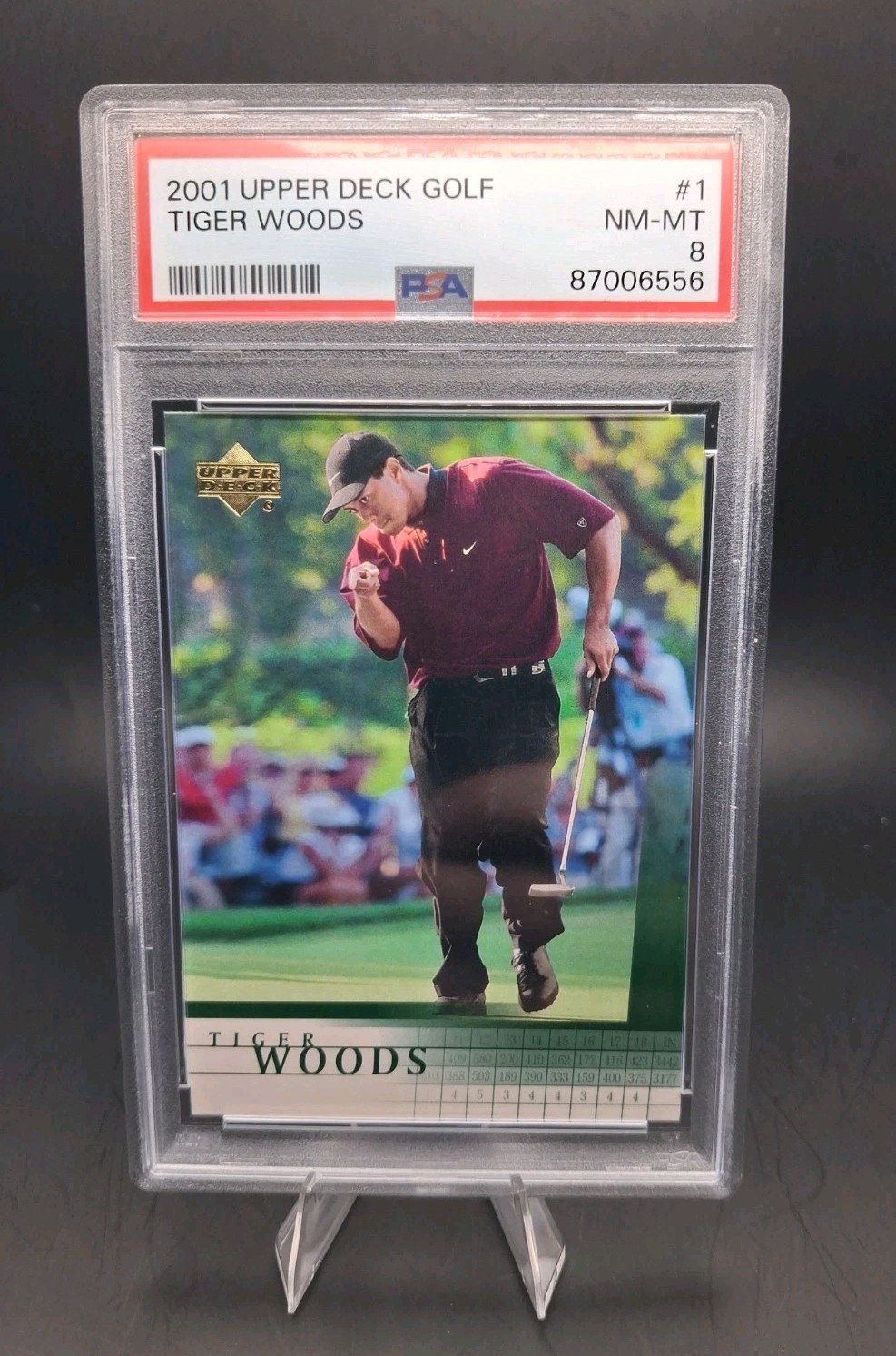 Tiger Woods 2001 Upper Deck #1 (RC) PSA 8 Rookie
