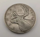 Canada 1947ML 25Cent 25c Canadian Caribou Quarter Coin - 80% Silver - ASW .150oz