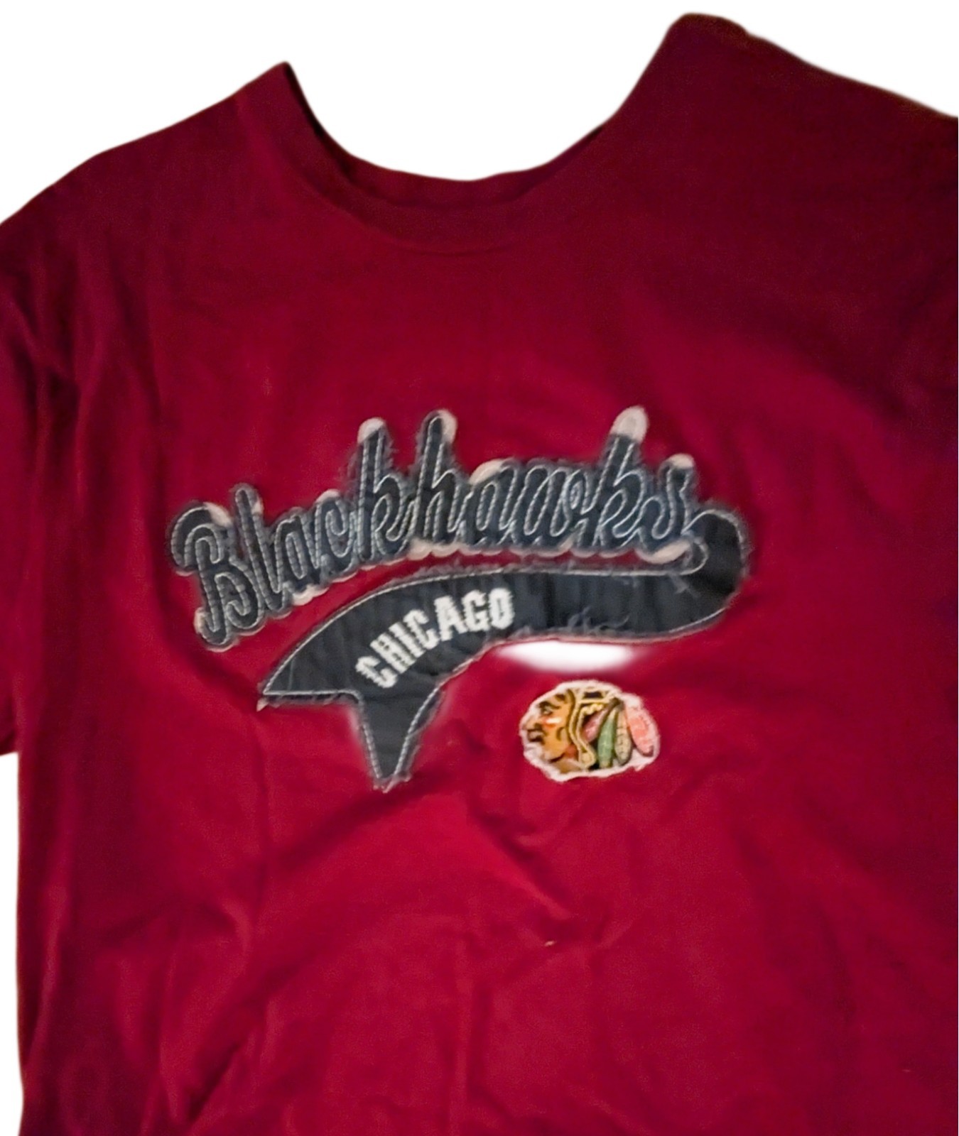 Chicago Blackhawks Hockey NHL T-shirt Jersey Unisex Extra Large Red Retro Look