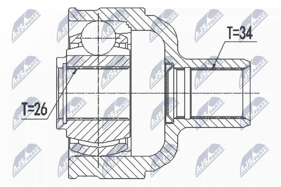 NTY Driveshaft Joint Kit NPW-PL-084 For Opel Front Right Axle