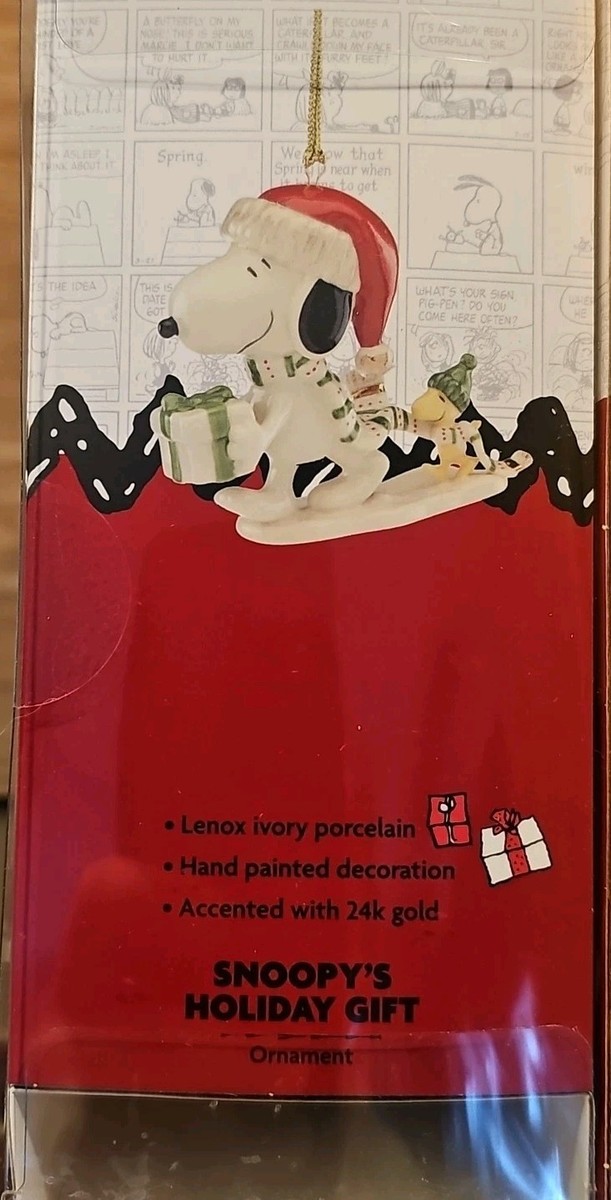 Lenox PEANUTS SNOOPY'S HOLIDAY GIFT AND SNOOPY THE FLYING