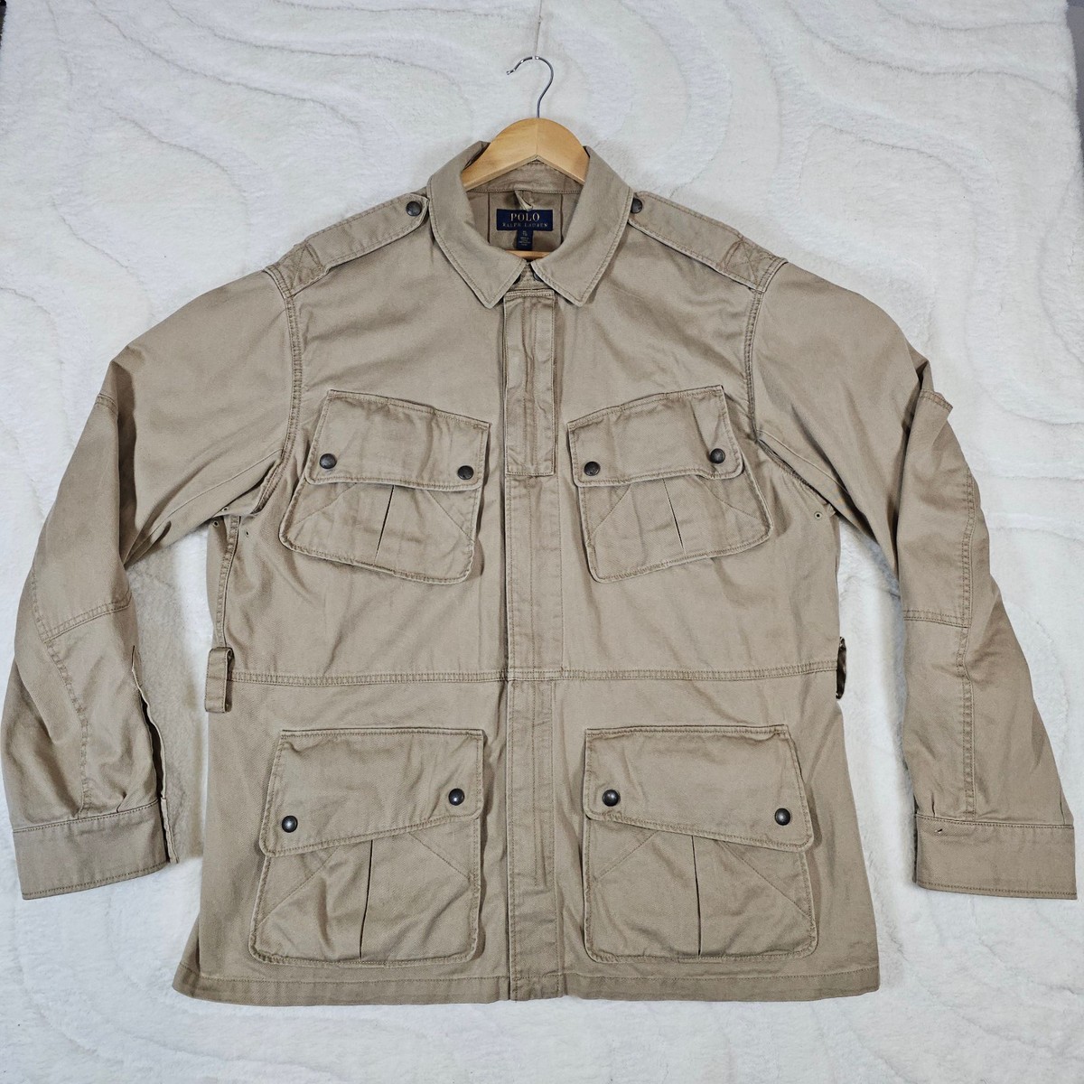 Polo Ralph Lauren Field Jacket Mens XL Khaki Cotton Utility