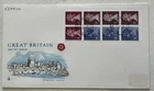 GB QEII 1977 50p New Machin Booklet Pane Mercury Embossed FDC Rickmansworth CDS
