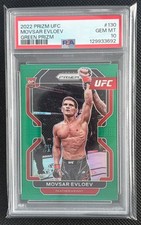 2022 Panini Prizm UFC Movsar Evloev #130 Green Prizm RC Rookie Card PSA 10 Pop 3