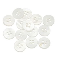 14Stk NatüRliche MuschelknöPfe 4 LöCher 11.5Mm Runde PerlmuttknöPfe Weiß
