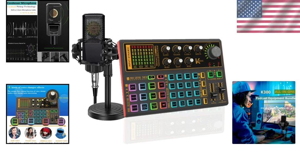 All-in-One K300 Sound Effects Board with Voice Changer for Streaming & Vlogging - Image 2 of 4