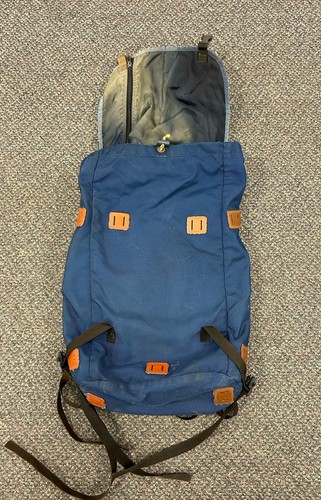 Vintage Chouinard Equipment For Alpinists Label Backpack Rare Blue Outdoors - Picture 13 of 19