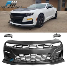 For 19-24 Camaro SS PP Front Bumper Conversion Turn Signal DRL + Matte Black Lip