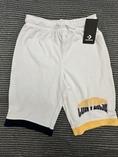 Converse Sweat Shorts Youth Size Large White / Black / Yellow NEW with Tags