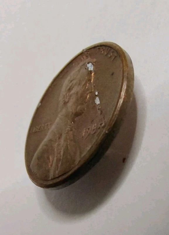 1985 No MM Lincoln Penny Lamination Error Huge Die Break Crack Obverse - Image 3 of 4