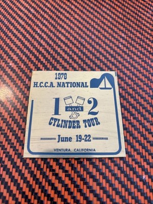 VTG H.C.C.A. National 1 & 2 Cylinder Tour Plaque 1978 Ventura CA Brass New