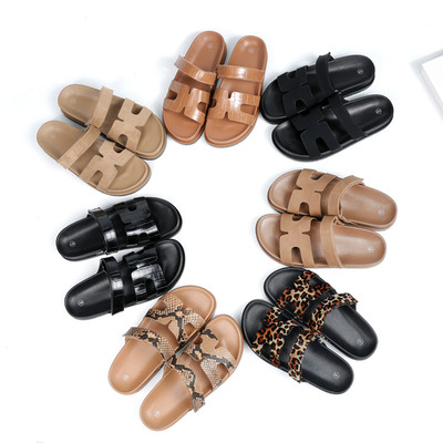 Flache Damen-Sandalen offene Zehenpartie Slipper Schlappen Sandalen Komfort-Hausschuhe für Sommer