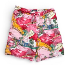 Polo Ralph Lauren Kids Pink Tropical Marlin Lobster Swim Trunks Size M 10-12