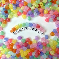 8MM Muted Jelly Pastel Heart Acrylic Spacer Beads with Vertical Hole