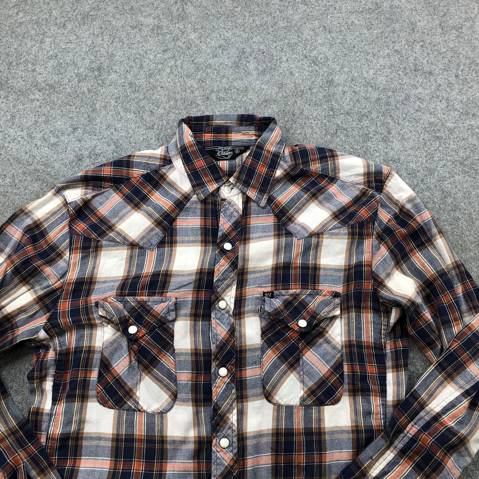 Salt Valley Western Shirt Mens Small Plaid Snap Button Pearl Snap Casual - Image 4 of 4