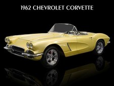 1962 Chevrolet Corvette Gold Convertible New Metal Sign 9x12 Ships Free