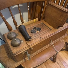 ANTIQUE KELLOGG WALL TELEPHONE, CATHEDRAL STYLE, HAND CRANK