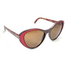 PRADA SPR 14U Brown Tortoise Sunglasses Dark Brown Lens 55-18-140 Italy Eyewear