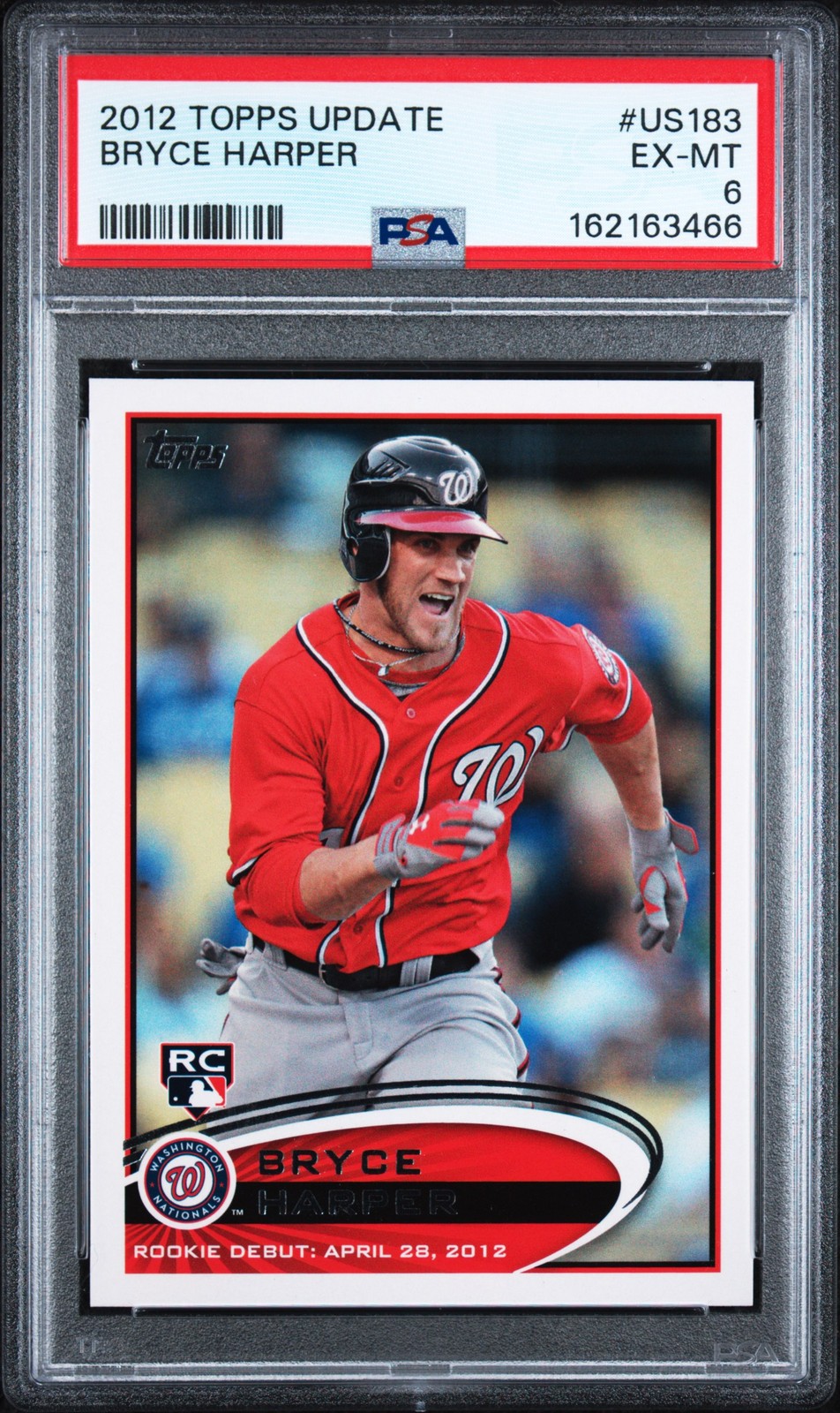 2012 TOPPS UPDATE #US183 BRYCE HARPER ROOKIE RC PSA 6 view 1