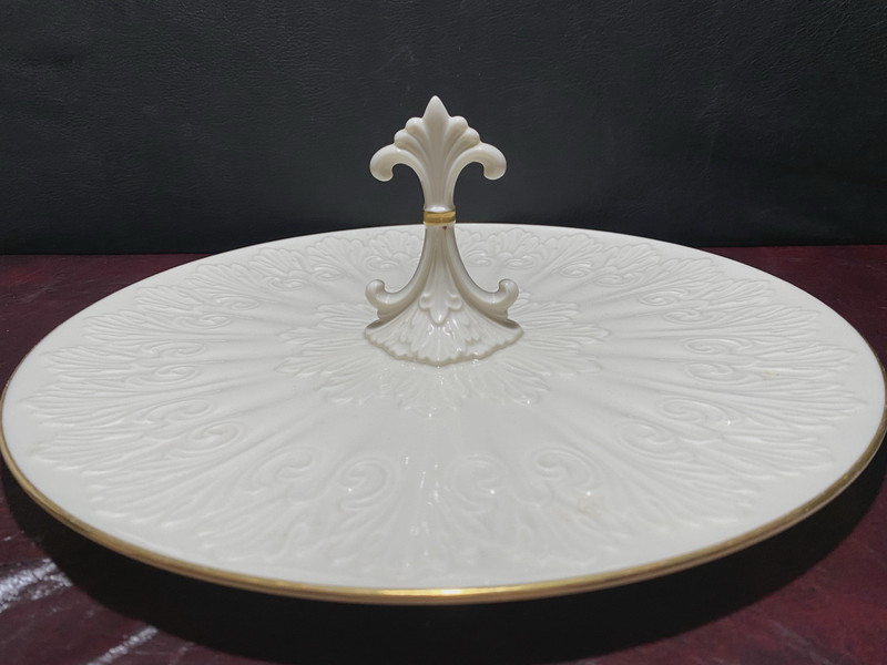 Lenox Serving Platters '' CHATEAU ''with Gold Trim Large 12.5”in