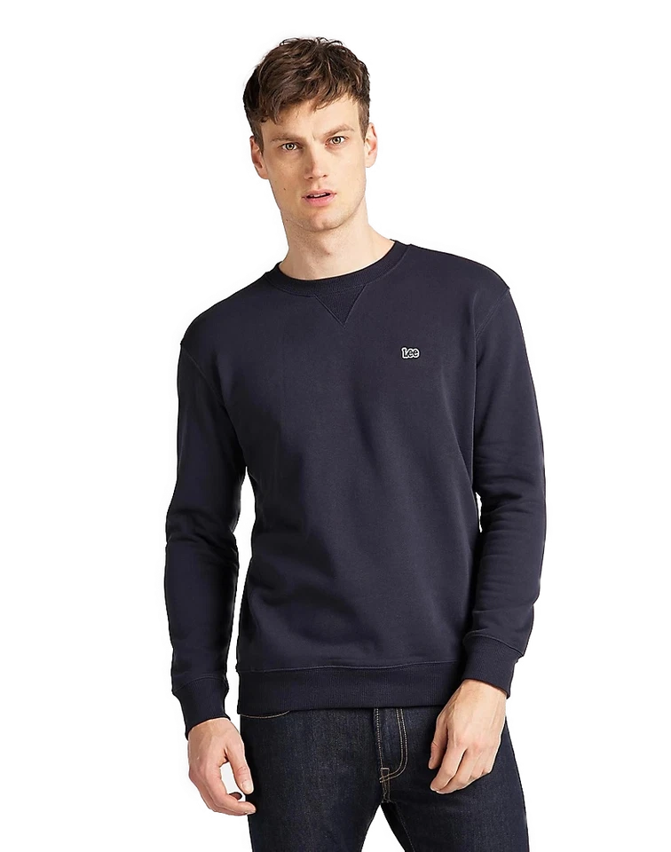 Lee Sudadera De Cuello Redondo Para Hombre S M L XL XXL Negro Gris Azul Algodón - Imagen 1 de 1