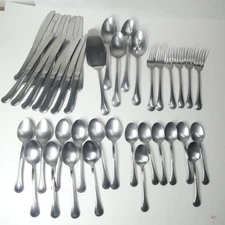 Pfaltzgraff Sturbridge Stainless Flatware Lot 44pcs