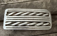 Vintage Silver Metal Belt Buckle Twisted Bar Design Silver Tone Accessory
